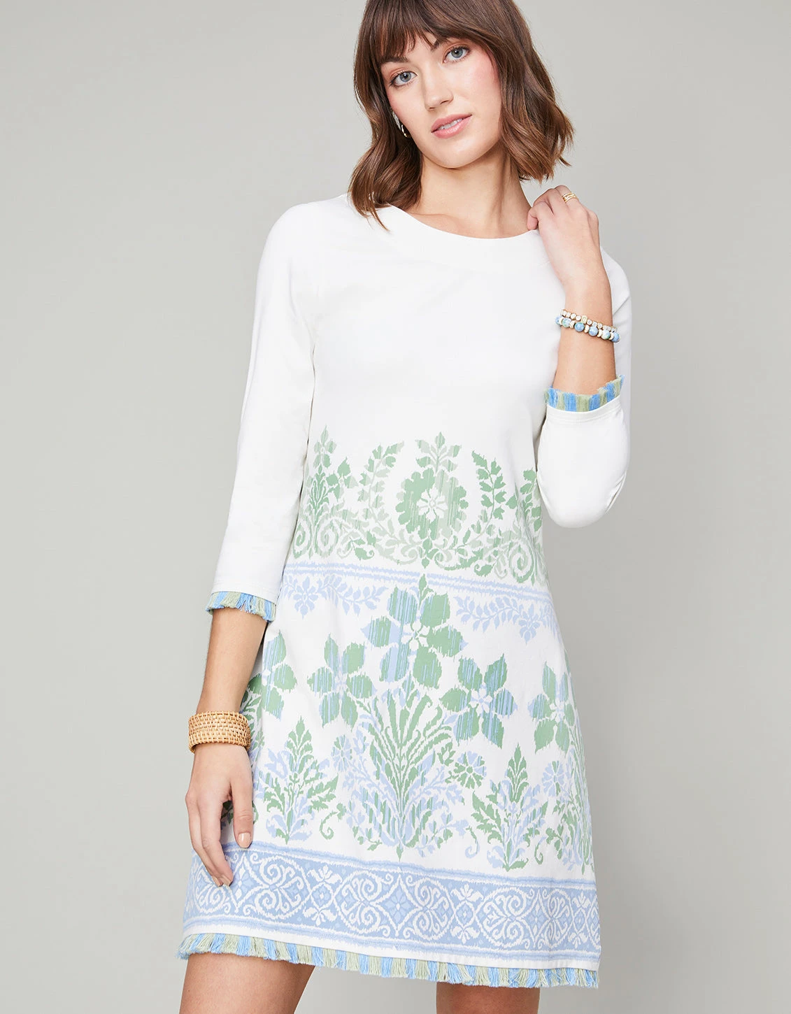 Island Fringe Dress Peeples Song Floral Border 2 Island Fringe Dress Peeples Song Floral Border - Image 2