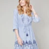 Kayce Embroidered Dress Peeples Song Palm Embroidery