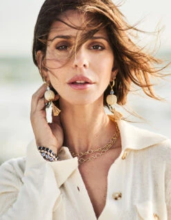 Ceramic Bead Stretch Bracelet 8mm Blue Flowers 5 Ceramic Bead Stretch Bracelet 8mm Blue Flowers -Spartina Store 374994m