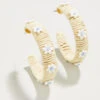 Daisy Straw Hoop Earrings Natural