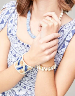 Woven Cuff Natural/Blue -Spartina Store 375113c