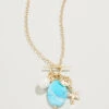 Seaside Necklace 32" Turquoise/Pearl
