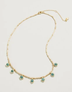 Maera Bitty Bead Necklace 15" Amazonite