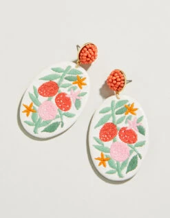 Queenie Embroidered Earrings Topiary