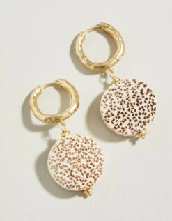 Palm Wood Hoop Earrings Natural