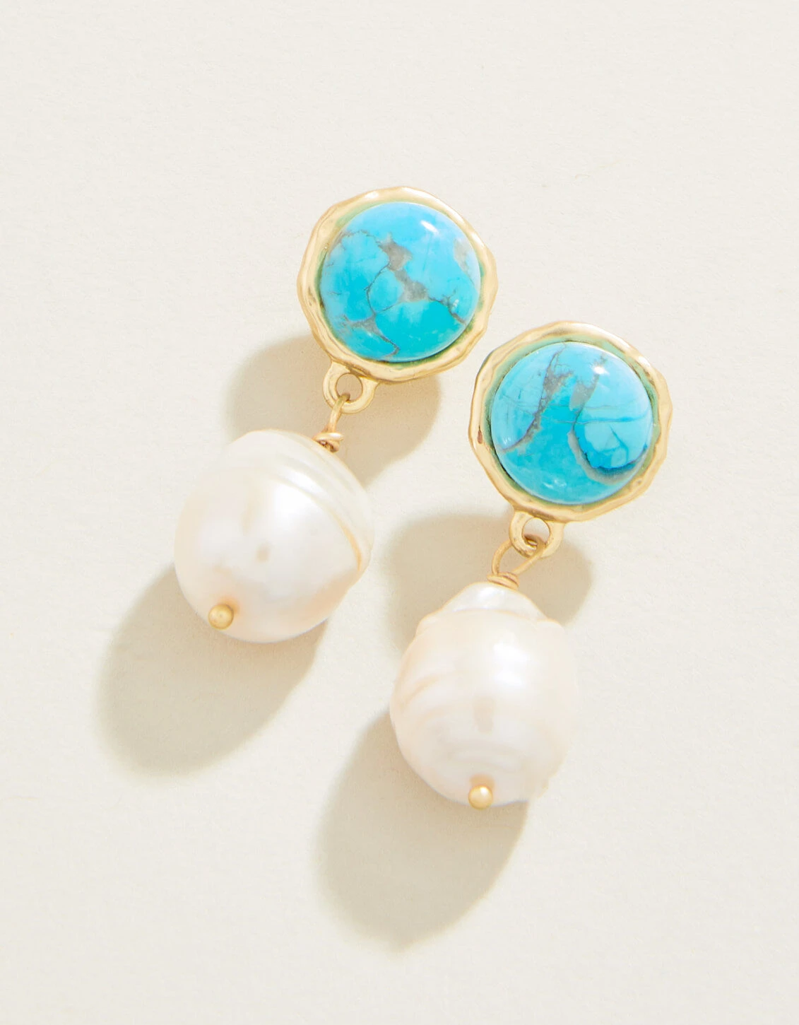 Bauble Pearl Drop Earrings Pearl/Turquoise 1 Bauble Pearl Drop Earrings Pearl/Turquoise