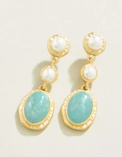 Summer Earrings Pearl/Amazonite