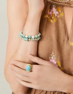 Oval Stone Ring Amazonite 5 Oval Stone Ring Amazonite -Spartina Store 375441m