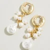 Cascade Hoop Earrings Pearl