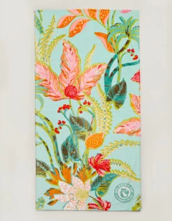 Beach Towel Queenie Tropical Floral Sea Foam
