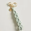 Macrame Wristlet Keychain Sea Foam