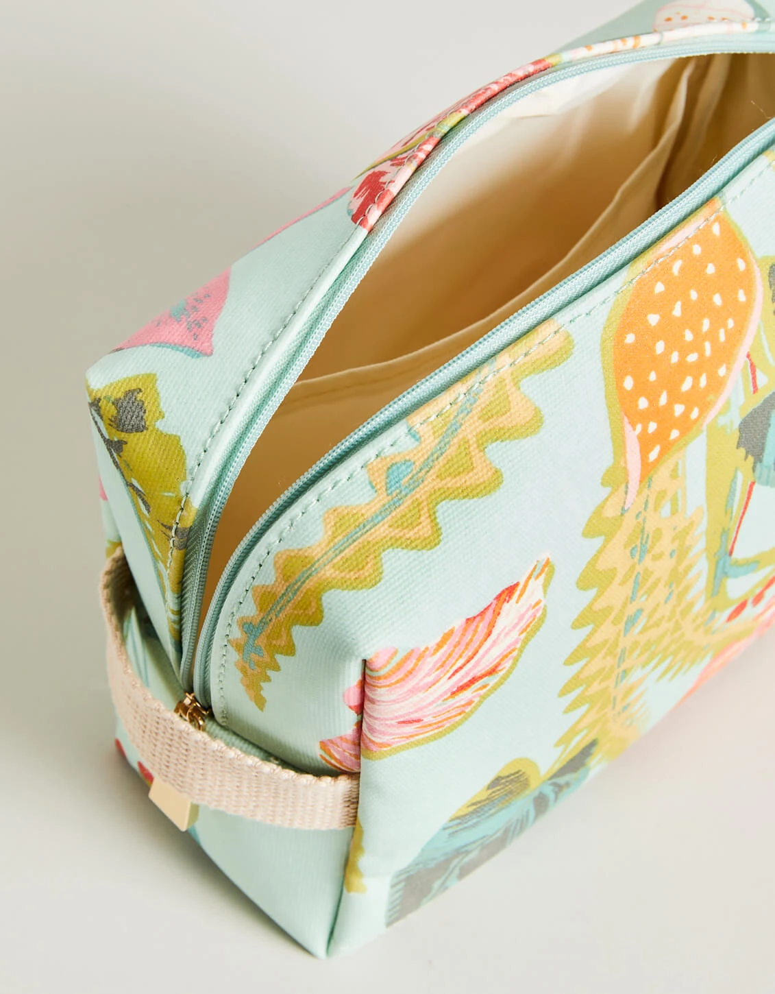 Cosmetic Case Queenie Tropical Floral Sea Foam 2 Cosmetic Case Queenie Tropical Floral Sea Foam - Image 2