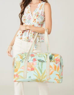 Duffle Queenie Tropical Floral Sea Foam -Spartina Store 376493m
