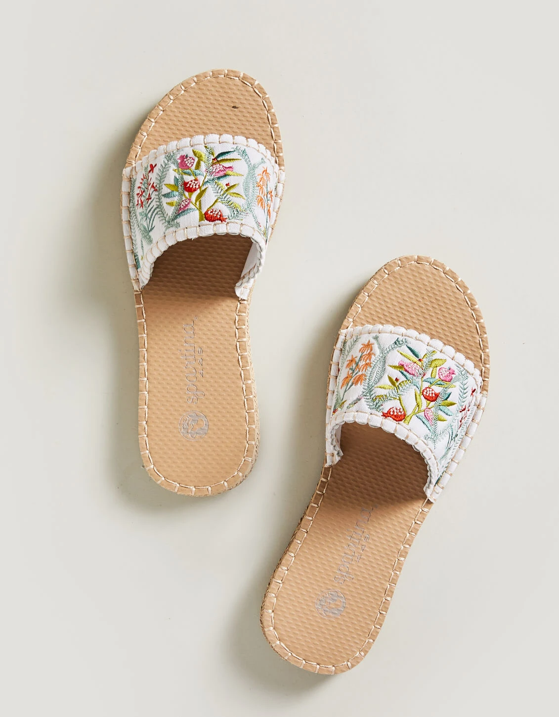 Spartina 449 X Sea Star Cabana Slides Queenie Topiary White Denim 2 Spartina 449 X Sea Star Cabana Slides Queenie Topiary White Denim - Image 2