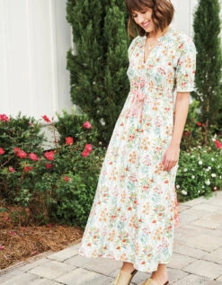 Joanie Midi Dress Queenie Topiary White 15 Joanie Midi Dress Queenie Topiary White -Spartina Store 377377n
