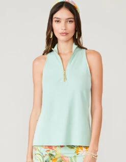 Keira Zip Tank Sea Glass -Spartina Store 377490