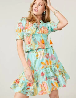 Natalia Skirt Queenie Tropical Floral Sea Foam -Spartina Store 377797bb