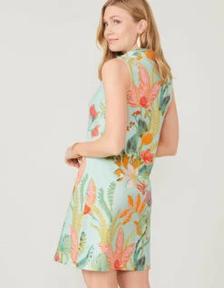 Serena Half-Zip Dress Queenie Tropical Floral Sea Foam 9 Serena Half-Zip Dress Queenie Tropical Floral Sea Foam -Spartina Store 377858g