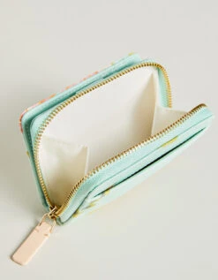 Mini Wallet Queenie Tropical Floral Sea Foam -Spartina Store 377933c