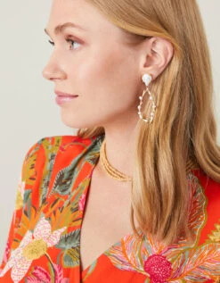 Rosalee Wrap Dress Queenie Tropical Floral Tomato -Spartina Store 377971d