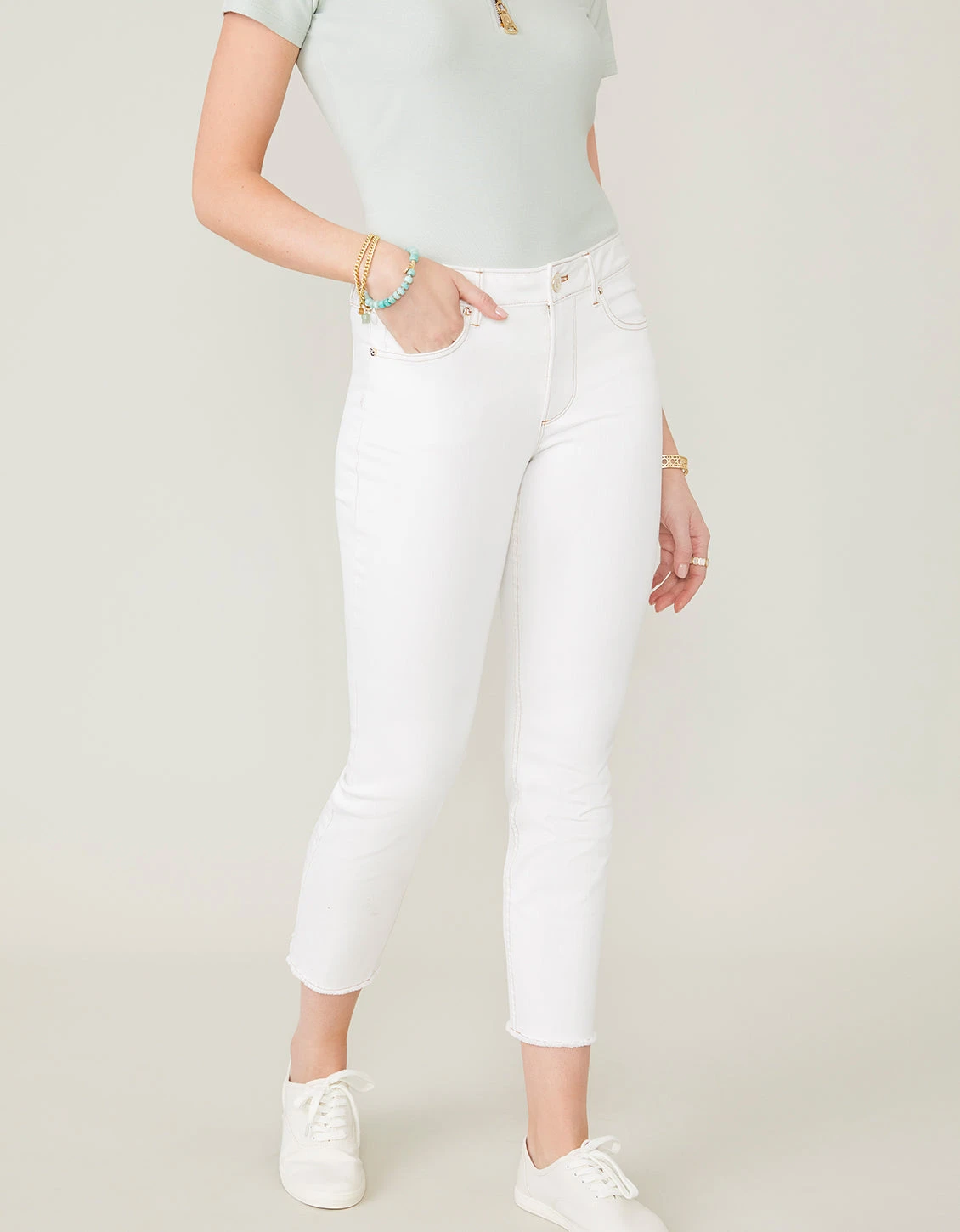 Ellington Slim Jean Pearl White