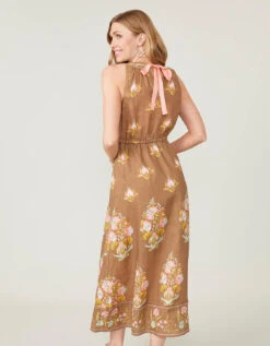 Loretta Halter Midi Dress Jane Jardinere Embroidery -Spartina Store 379081b