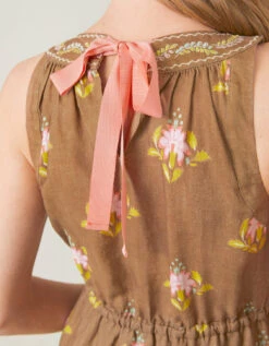 Loretta Halter Midi Dress Jane Jardinere Embroidery -Spartina Store 379081d