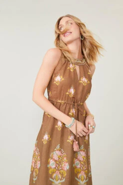 Loretta Halter Midi Dress Jane Jardinere Embroidery -Spartina Store 379081f