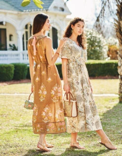 Meghan Midi Dress Jane Bird Palm -Spartina Store 379265o