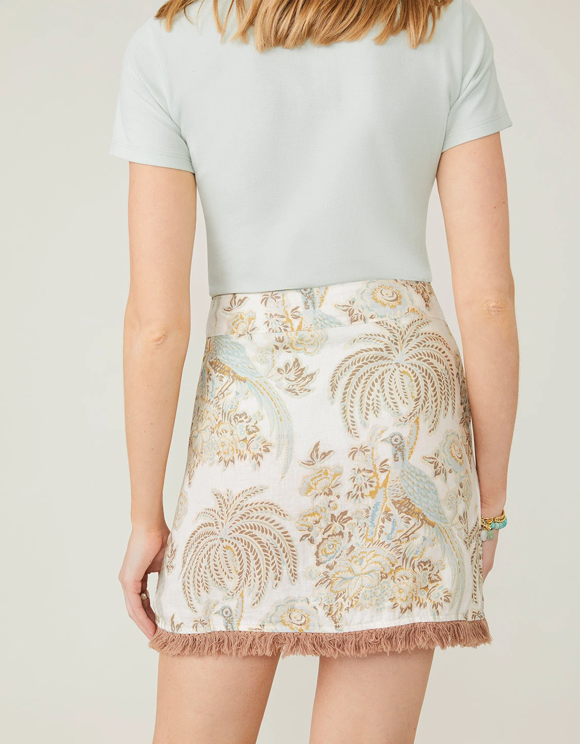 Octavia Linen Skirt Jane Bird Palm 4 Octavia Linen Skirt Jane Bird Palm - Image 4