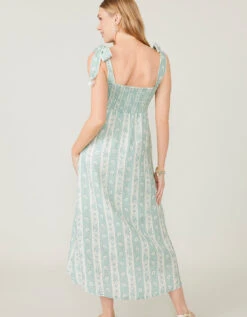 Saylor Resort Midi Dress Jane Floral Stripe -Spartina Store 379500b