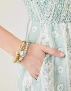 Saylor Resort Midi Dress Jane Floral Stripe -Spartina Store 379500d