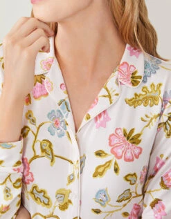 Pajama Sleep Shirt Jane Jacobean Cream -Spartina Store 379746c
