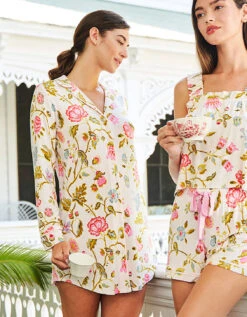 Pajama Sleep Shirt Jane Jacobean Cream