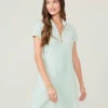 Short Sleeve Serena Pique Dress Sky Teal