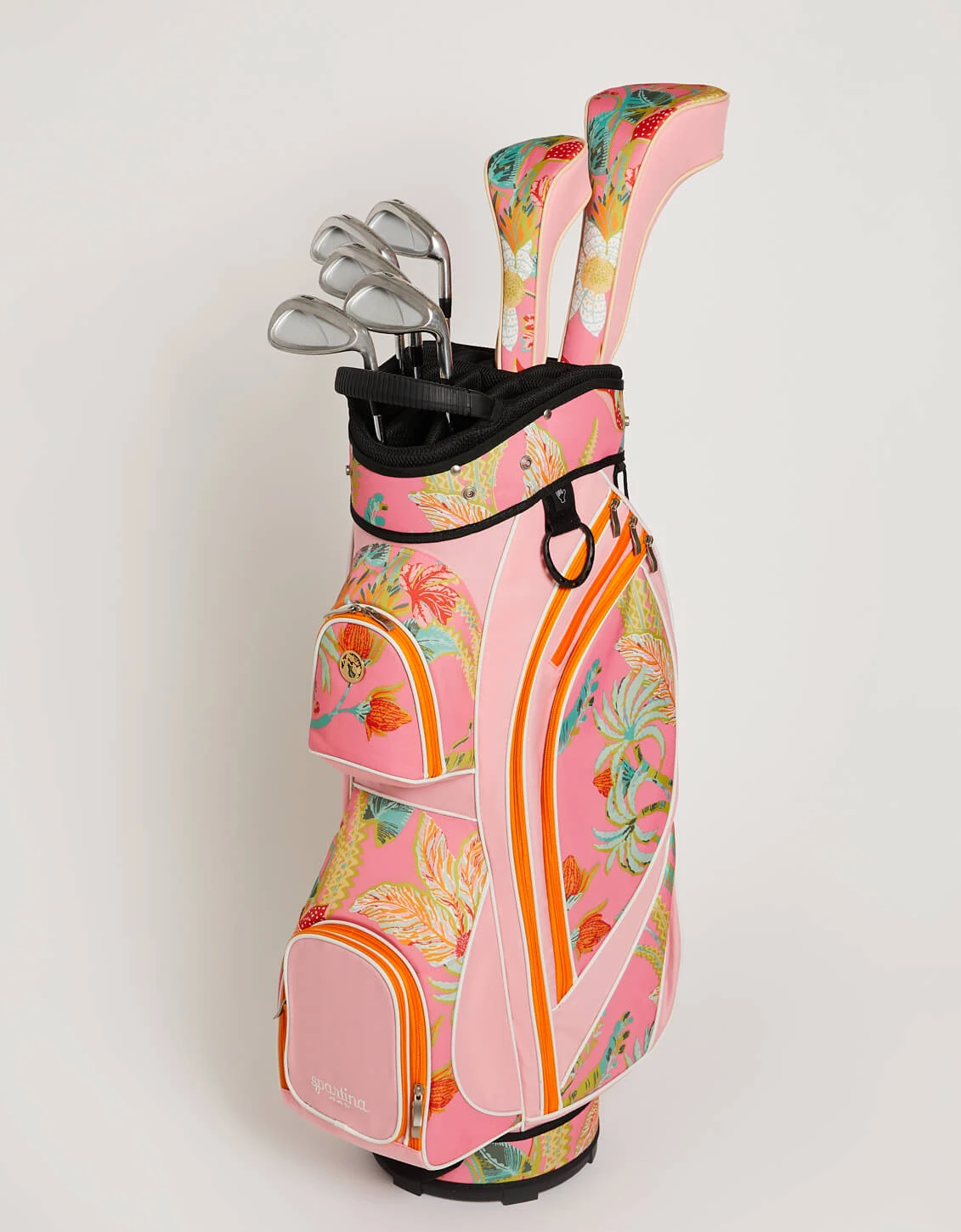 Golf Cart Bag Queenie Tropical Floral Pink 1 Golf Cart Bag Queenie Tropical Floral Pink
