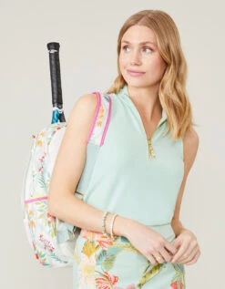 Tennis Backpack LW Queenie Topiary White 11 Tennis Backpack LW Queenie Topiary White -Spartina Store 380483n