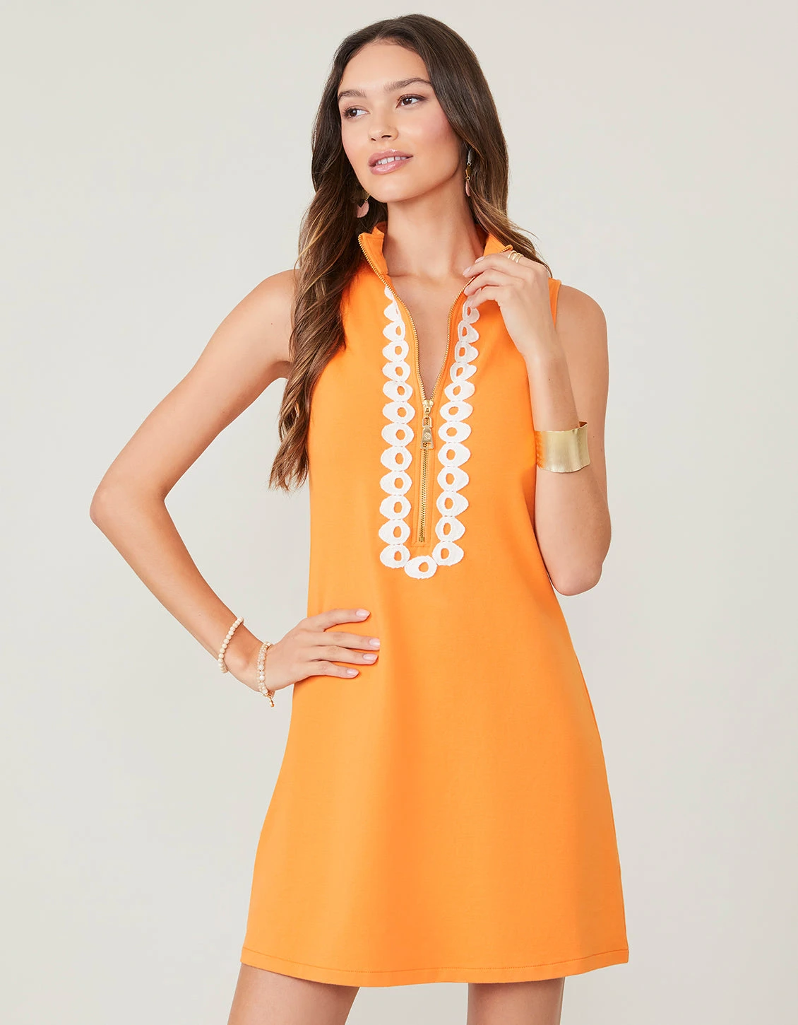 Serena Half-Zip Dress Papaya 2 Serena Half-Zip Dress Papaya - Image 2