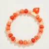 Stone Stretch Bracelet 8mm Red/Heart