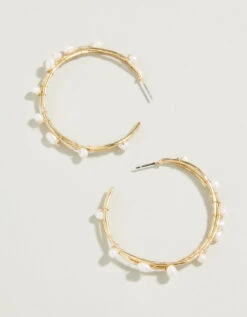 Swell Hoop Earrings Pearl -Spartina Store 381411
