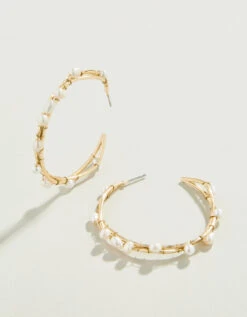 Swell Hoop Earrings Pearl