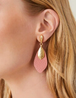 Leather Petal Earrings -Spartina Store 381466m 66cb8c3f 8856 4718 9aef 4025206fa359