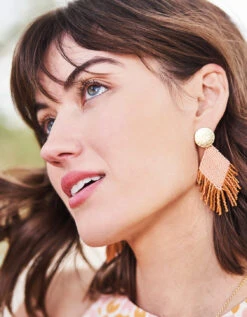 Bitty Bead Earrings Pink/Orange