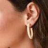 Wood Hoop Earrings Natural