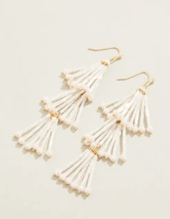 Take A Spin Earrings White