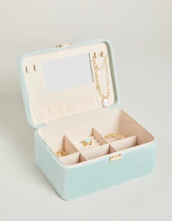 Medium Desktop Jewelry Case Sea Foam Velvet 5 Medium Desktop Jewelry Case Sea Foam Velvet -Spartina Store 382050c
