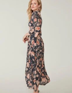 Maisie Midi Dress 1859 Lighthouse Starry Floral Slate -Spartina Store 382241d