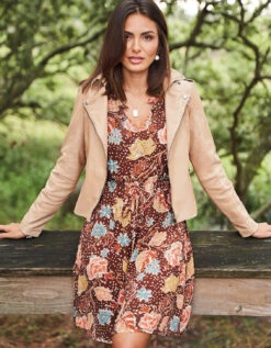 Aisley Dress 1859 Lighthouse Starry Floral Olive -Spartina Store 382425r