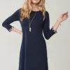 Island Fringe Dress Slate Blue