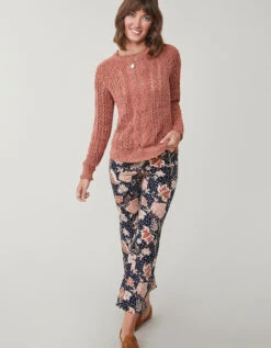 Maren Kick Flare Pant 1859 Lighthouse Starry Floral Slate -Spartina Store 382784b